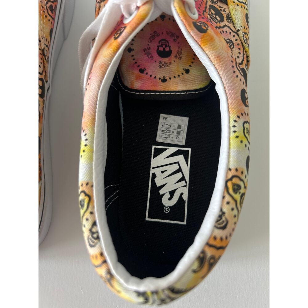Vans Orange Tie Dye Skull Bandana Sneakers 10 - Picture 6 of 8